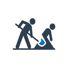 Vector Men Working Icon on white background