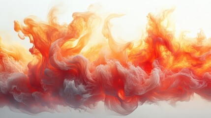 intense fire flames dance against a stark white background capturing the raw energy and movement of fire with vivid orange and red hues creating a striking visual contrast