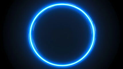 Obraz premium Isolated circular blue light effect. Neon Light Art. Illustration