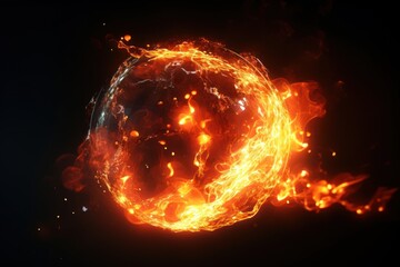 Obraz premium Magic ball fire outdoors bonfire.