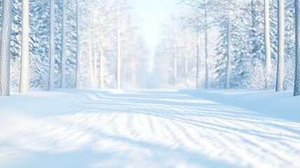 Fototapeta premium Snowy forest road
