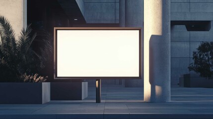 Blank interactive digital sign mockup showcasing touch functionality in a tech-savvy environment