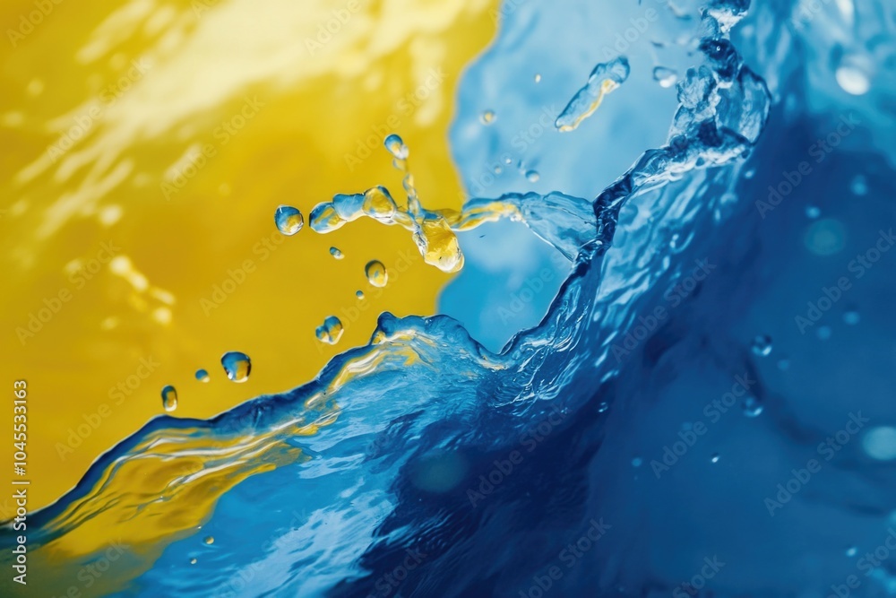 Poster A close-up view of a wave in the water with detailed texture and movement