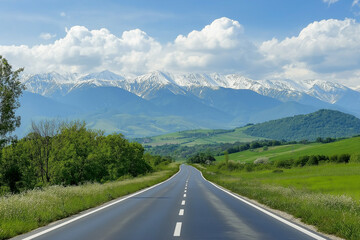 Naklejka premium Long Country Road country side