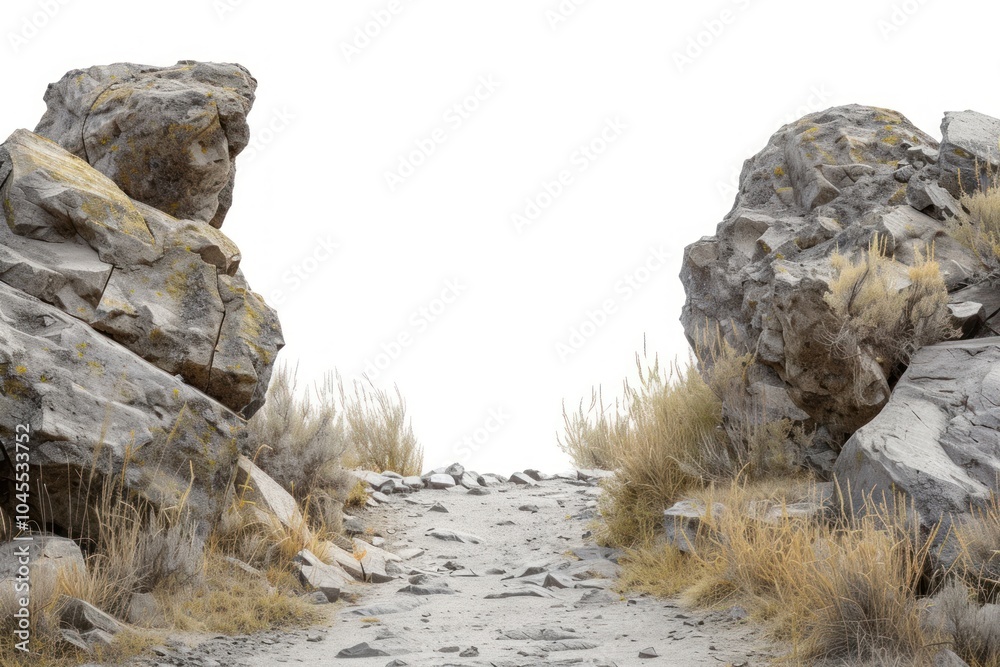 Canvas Prints Photo of a nation park border landscape on white background.