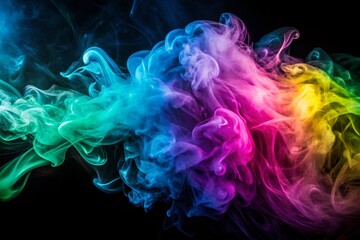 Fototapeta premium Abstract Colorful Smoke Silhouettes in Artistic Photography for Creative Designs and Backgrounds