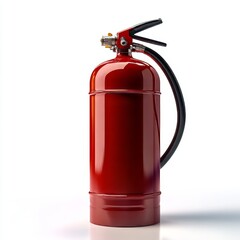 Red Fire Extinguisher Isolated on White Background, Safety Equipment, Fire Protection Concept.
