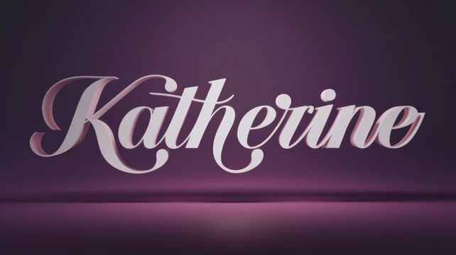 Elegant 3D Text Design: Stylish 'Katherine' in Soft Purple Background for Branding and Personalization Projects