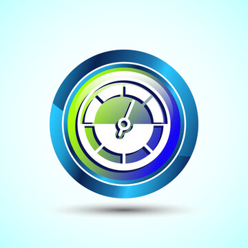 recommend clip art: Speedometer Icon design illustration, Speed indicator sign symbol, Glossy round button design
