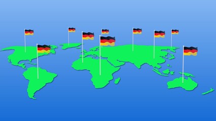 germany wavy on earth map