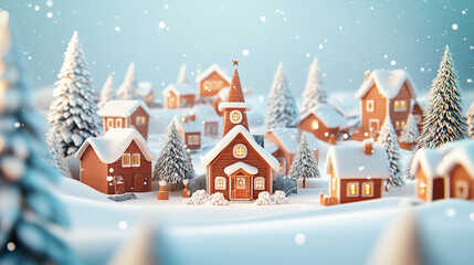 おもちゃの雪の街