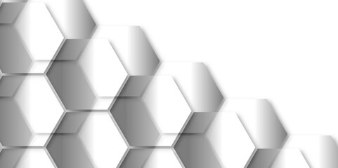 White, hexagon texture background. Background with hexagons abstract paper texture and futuristic business. Digital hexagon technology science. Honeycomb pattern. seamless bright white abstract.  