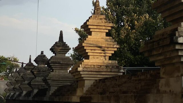 The brick fence ornaments of the Kota Gede mosque are in the style of the Mataram kingdom. Yogyakarta, Javanese, Asian culture