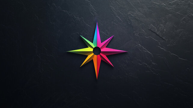 Compass Black dark wallpaper copy space