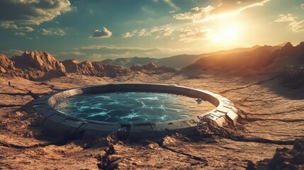 Futuristic Device for Water Extraction in Desert Landscape