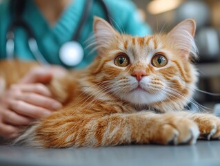 Pets at the veterinary clinic with veterinarians examining them. Highlighting pet healthcare and treatment, ideal for pet health articles and veterinary promotions.