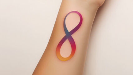 legs with pink ribbon on white