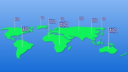 greece wavy on earth map