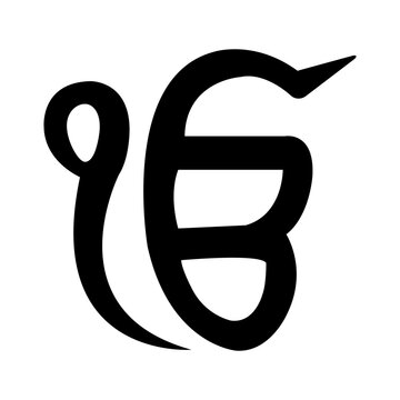 Vector illustration of Ik Onkar sikh symbol on transparent background
