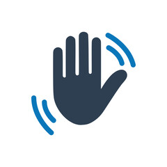 Hand Waving Icon on white background