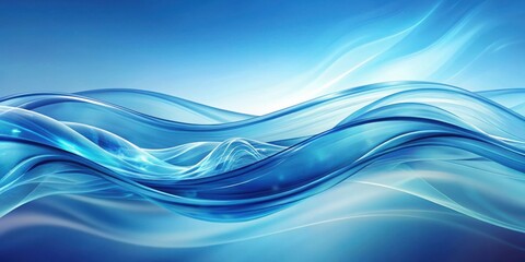 Fototapeta premium Abstract Blue Waves with a Smooth and Delicate Flowing Texture