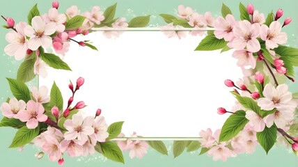 Floral pink border frames a delicate scene