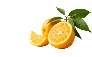  Orange Slices with green leaves PNG 