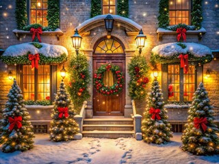 Fototapeta premium Architectural Christmas Card Inspiration for Secret Santa Gift Exchange