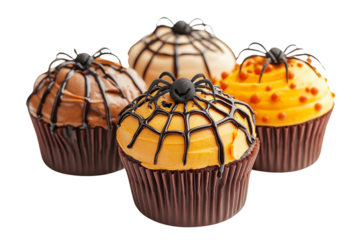 Halloween Cupcake muffin with icing frosting topping of spider.