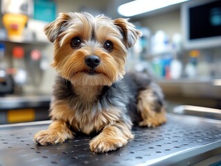 Pets during a veterinary checkup with vets examining them and using medical tools. Highlighting medical examination and care, ideal for veterinary practice promotions and pet health articles.