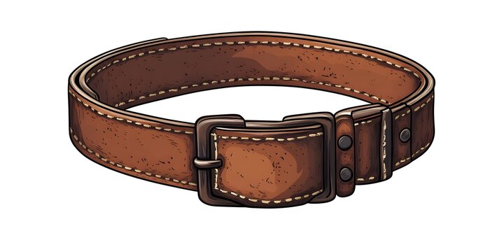 recommend clip art: Brown Leather Belt with Metal Buckle   Fashion Accessory  Clothing Detail