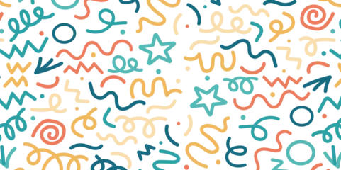 Seamless colorful geometric pattern. Fashion 80-90s. Hipster Memphis style.