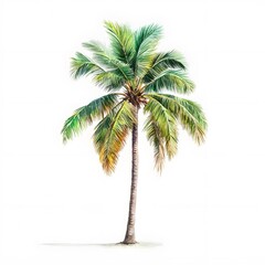 Tropical Palm Tree Isolated on White Background