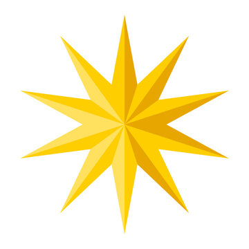 recommend clip art: Isolate Shining tar vector illustration in Flat Style, Yellow Decoration graphic elements, Christmas Ornaments design, Celebration and Party Clip art on White Background f