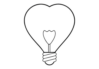 Single continuous one line art idea light bulb,  Editable stroke. Doodle Vector illustration