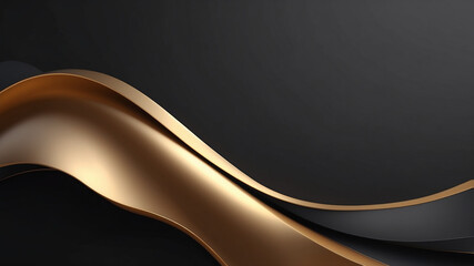 3D black gold luxury abstract background
