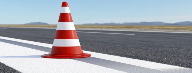 A traffic cone lies on its side by the racetrack marking the emergency stop point during a thrilling car racing event