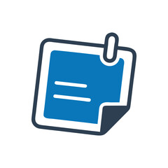 Document and paperclip icon on white background