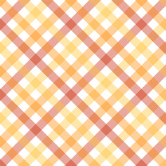 Gingham seamless pattern.Checkered tartan plaid repeat pattern in red orange yellow.Geometric vector illustration background wallpaper.Autumn pattern for fabric and prints.