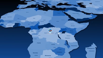 Democratic-republic-of-the-congo flag icon GPS location tracking earth map