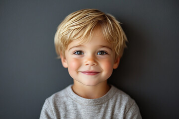 Fototapeta premium portrait of an white little boy with a smile
