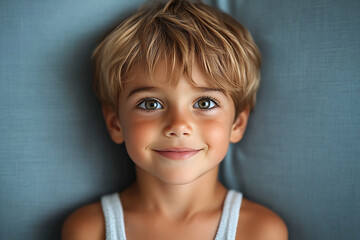 Fototapeta premium portrait of an white little boy with a smile