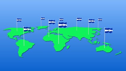 el-salvador flag wavy on earth