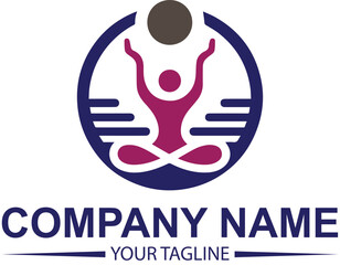 yoga logo design vector
