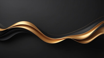 3D black gold luxury abstract background