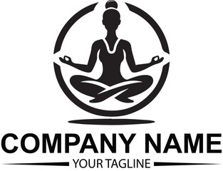 yoga logo design vector