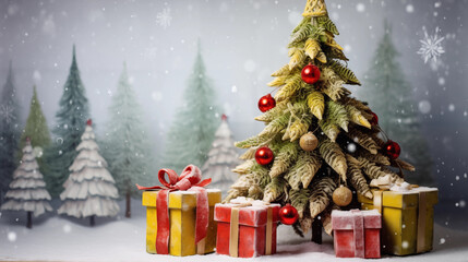 Christmas poster, realistic,  leaving the text writing part