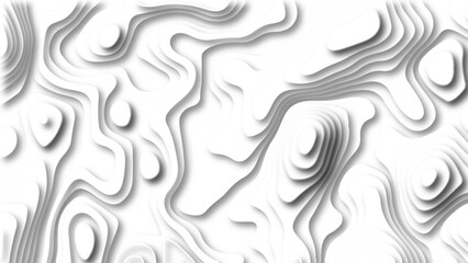 Abstract 3D background creative pattern in illustration with white color design in papercut.Topographic canyon geometric map relief texture with curved layers and shadow. Abstract realistic papercut	

