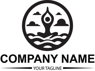 yoga logo design vector