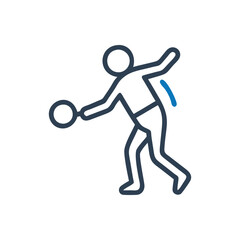 Tennis player icon on white background